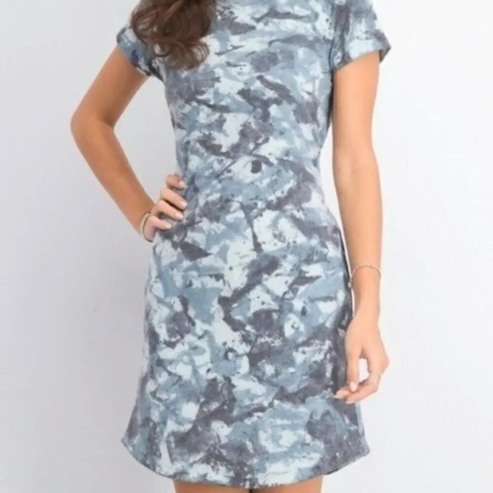 Ideology Blue Tie Dye Mini Dress Wrap - Picture 3 of 6